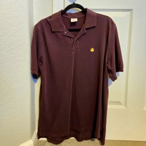 Brooks Brothers Collared Shirt Polo. Maroon, Medium